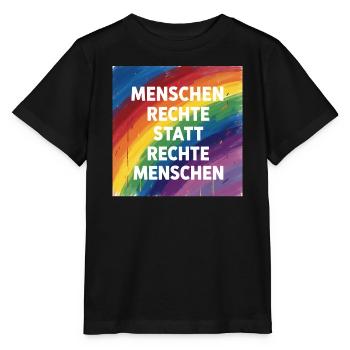 Human rights instead of right-wing people - Stanley/Stella MINI CREATOR Kids’ T-Shirt - black - Front - Mikhail (115cm)