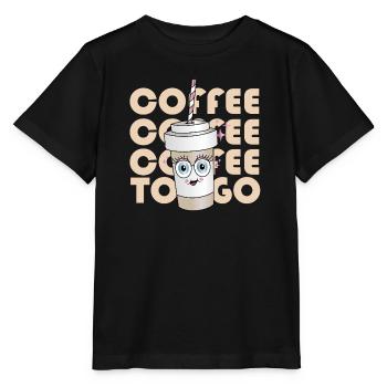 Mascotte Coffee To-Go - T-shirt bio MINI CREATOR Stanley/Stella Enfant - noir - Devant - Mikhail (115cm)