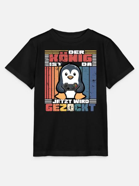 könig will zocken - Stanley/Stella Kinder T-Shirt MINI CREATOR - Schwarz
