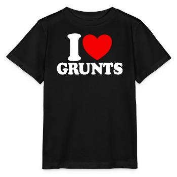 J’adore les grognements Cœur rouge Grognements drôles - T-shirt bio MINI CREATOR Stanley/Stella Enfant - noir - Devant - Mikhail (115cm)