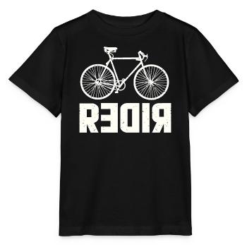 RIDER motif with reversed R - Funny Biker - Stanley/Stella MINI CREATOR Kids’ T-Shirt - black - Front - Mikhail (115cm)