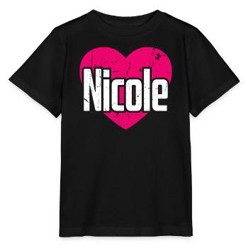 J’aime Nicole Coeur rose J’aime Nicole - T-shirt bio MINI CREATOR Stanley/Stella Enfant - noir - Devant - Mikhail (115cm)