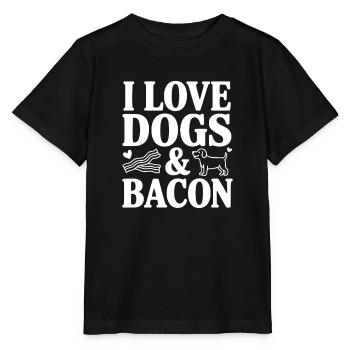 I Love Dogs & Bacon - Stanley/Stella MINI CREATOR Kids’ T-Shirt - black - Front - Mikhail (115cm)