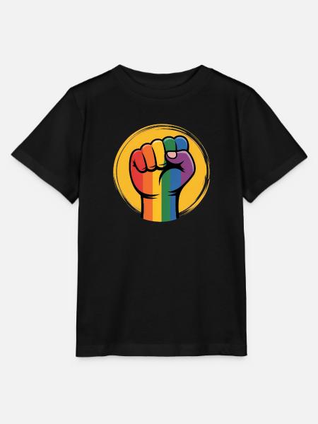 Rainbow Fist Antifa - Gegen Rechts - Stanley/Stella Kinder T-Shirt MINI CREATOR  - Schwarz