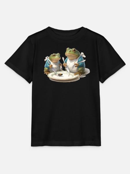 Frosch-Dinner: Fliege am Teller - Stanley/Stella Kinder T-Shirt MINI CREATOR - Schwarz