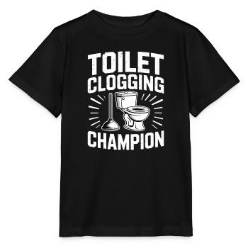 Champion du bouchon des toilettes Klo Humour - T-shirt bio MINI CREATOR Stanley/Stella Enfant - noir - Devant - Mikhail (115cm)