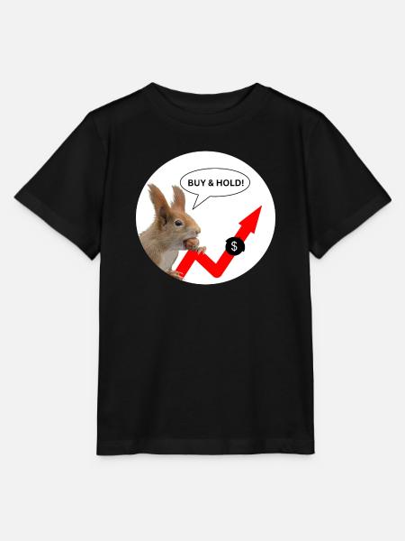 Finanzshirt Eichhörnchen Buy & Hold  - Stanley/Stella Kinder T-Shirt MINI CREATOR  - Schwarz