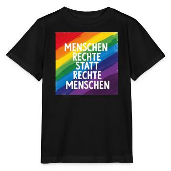 Human rights instead of right-wing people rainbow - Stanley/Stella MINI CREATOR Kids’ T-Shirt - black - Front - Mikhail (115cm)