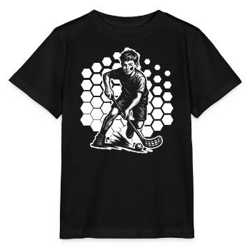 Motif floorball avec valeur de reconnaissance - T-shirt bio MINI CREATOR Stanley/Stella Enfant - noir - Devant - Mikhail (115cm)
