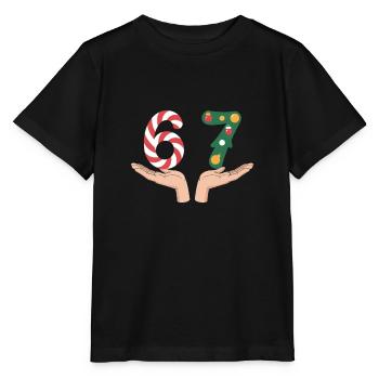 Sapin canne d’orge de Noël numéro 67 - T-shirt bio MINI CREATOR Stanley/Stella Enfant - noir - Devant - Mikhail (115cm)