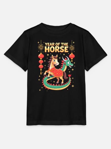 Chinese New Year Of The Horse 2026 - Stanley/Stella Kinder T-Shirt MINI CREATOR  - Schwarz