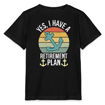 Plain Sailing Boat Retirement Plan Gift - Stanley/Stella MINI CREATOR Kids’ T-Shirt - black - Front - Mikhail (115cm)