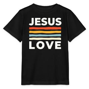 Jesus Love Christliche Nächstenliebe - Stanley/Stella Kinder T-Shirt MINI CREATOR  - Schwarz - Vorne - Mikhail (115cm)