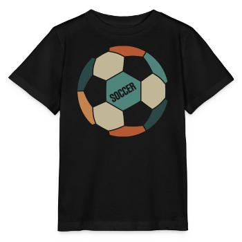 Retro Soccer Ball - Stanley/Stella MINI CREATOR Kids’ T-Shirt - black - Front - Mikhail (115cm)