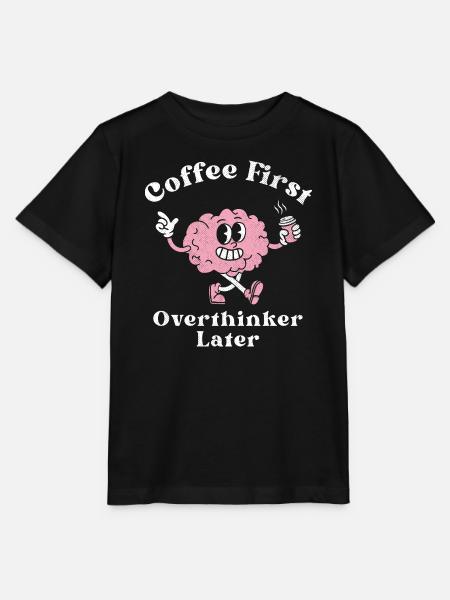 Erst Kaffee, dann Grübelei - Stanley/Stella Kinder T-Shirt MINI CREATOR - Schwarz