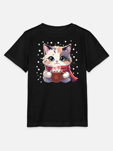 Wintergemütliches Kätzchen - Stanley/Stella Kinder T-Shirt MINI CREATOR  - Schwarz
