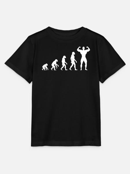 Evolution vom Urmenschen zum Muskelprotz - Stanley/Stella Kinder T-Shirt MINI CREATOR - Schwarz