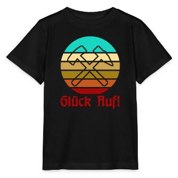 Glück Auf! - Ruhrpott - Zeche - Zollverein - Stanley/Stella Kinder T-Shirt MINI CREATOR  - Schwarz - Vorne - Mikhail (115cm)