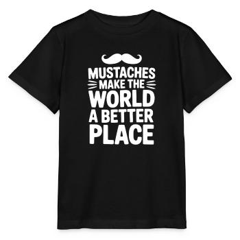 Schnurrbärte machen die Welt zu einem besseren Ort - Stanley/Stella Kinder T-Shirt MINI CREATOR  - Schwarz - Vorne - Mikhail (115cm)