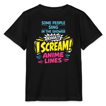 Anime-fangirl Schreit Anime-reaktion - Stanley/Stella Kinder T-Shirt MINI CREATOR  - Schwarz - Vorne - Mikhail (115cm)