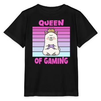 Llama queen gamer - Stanley/Stella MINI CREATOR Kids’ T-Shirt - black - Front - Mikhail (115cm)