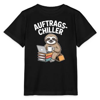 Commander Chiller Commander Chiller Bureau Sloth - T-shirt bio MINI CREATOR Stanley/Stella Enfant - noir - Devant - Mikhail (115cm)