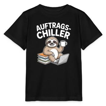 Commander Chiller Commander Chiller Bureau Sloth - T-shirt bio MINI CREATOR Stanley/Stella Enfant - noir - Devant - Mikhail (115cm)