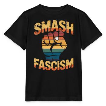 Smash Fascism - T-shirt antifasciste - T-shirt bio MINI CREATOR Stanley/Stella Enfant - noir - Devant - Mikhail (115cm)