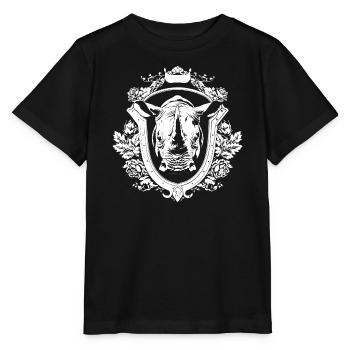 Rhinoceros Coat of Arms - Stanley/Stella MINI CREATOR Kids’ T-Shirt - black - Front - Mikhail (115cm)
