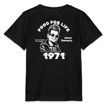 55. Geburtstag Pogo for life since 01/1971 - Stanley/Stella Kinder T-Shirt MINI CREATOR  - Schwarz - Vorne - Mikhail (115cm)