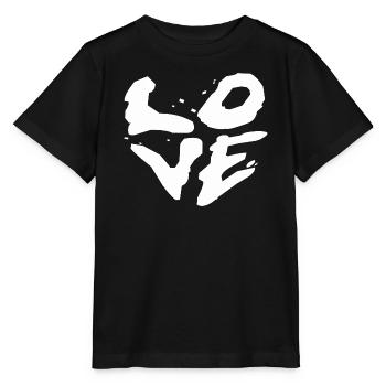 Illustration typographie de déclaration d’amour - T-shirt bio MINI CREATOR Stanley/Stella Enfant - noir - Devant - Mikhail (115cm)