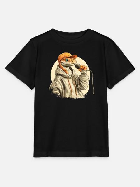 Rappende Schlange im Hoodie - Stanley/Stella Kinder T-Shirt MINI CREATOR - Schwarz