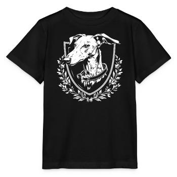 Hund Emblem mit Lorbeer - Stanley/Stella Kinder T-Shirt MINI CREATOR  - Schwarz - Vorne - Mikhail (115cm)