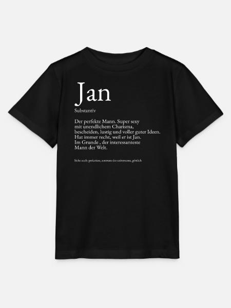 Jan – Witzige Namensdefinition - Stanley/Stella Kinder T-Shirt MINI CREATOR - Schwarz