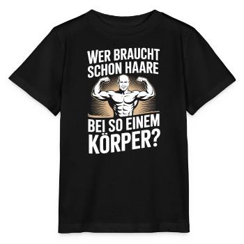 Glatze Wer Braucht Schon Haare Halbglatze Glatzen - Stanley/Stella Kinder T-Shirt MINI CREATOR  - Schwarz - Vorne - Mikhail (115cm)