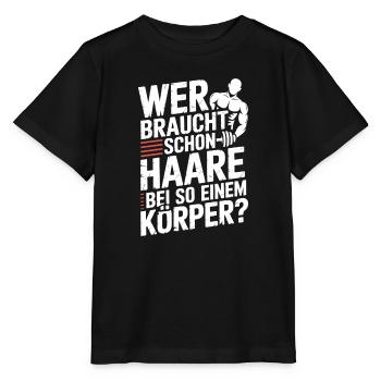 Glatze Wer Braucht Schon Haare Halbglatze Glatzen - Stanley/Stella Kinder T-Shirt MINI CREATOR  - Schwarz - Vorne - Mikhail (115cm)