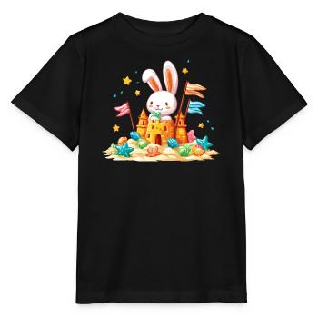 Häschen am Strand Sandkasten - Stanley/Stella Kinder T-Shirt MINI CREATOR  - Schwarz - Vorne - Mikhail (115cm)