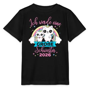 Big Sister 2026 Unicorn Cat Pregnancy - Stanley/Stella MINI CREATOR Kids’ T-Shirt - black - Front - Mikhail (115cm)