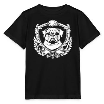 Bulldog Wappen mit Lorbeer - Stanley/Stella Kinder T-Shirt MINI CREATOR  - Schwarz - Vorne - Mikhail (115cm)