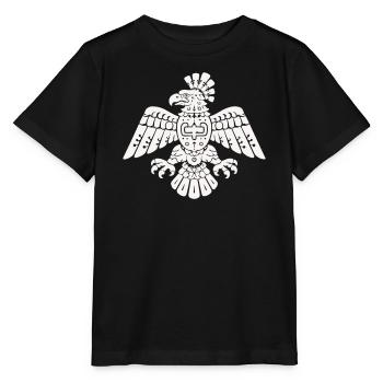 Motif totem d’aigle aztèque - T-shirt bio MINI CREATOR Stanley/Stella Enfant - noir - Devant - Mikhail (115cm)