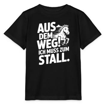 Reiten Aus Dem Weg Zum Stall Pferdemädchen Pferde - Stanley/Stella Kinder T-Shirt MINI CREATOR  - Schwarz - Vorne - Mikhail (115cm)