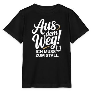 Reiten Aus Dem Weg Zum Stall Pferdemädchen Pferde - Stanley/Stella Kinder T-Shirt MINI CREATOR  - Schwarz - Vorne - Mikhail (115cm)