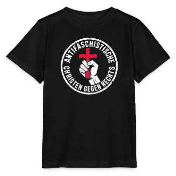 Anti-fascist Catholics against the right - Stanley/Stella MINI CREATOR Kids’ T-Shirt - black - Front - Mikhail (115cm)