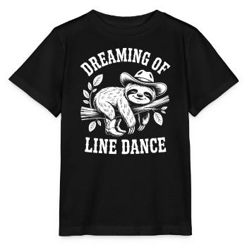 Paresseux rêveur faisant de la danse en ligne - T-shirt bio MINI CREATOR Stanley/Stella Enfant - noir - Devant - Mikhail (115cm)