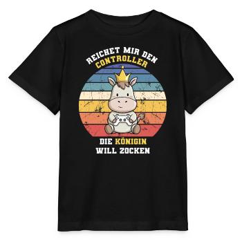 The queen wants to gamble - Stanley/Stella MINI CREATOR Kids’ T-Shirt - black - Front - Mikhail (115cm)