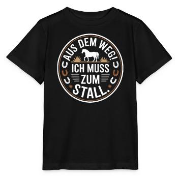 En s’écartant vers les chevaux des écuries - T-shirt bio MINI CREATOR Stanley/Stella Enfant - noir - Devant - Mikhail (115cm)