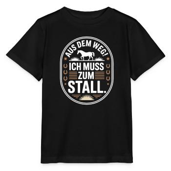 En s’écartant vers les chevaux des écuries - T-shirt bio MINI CREATOR Stanley/Stella Enfant - noir - Devant - Mikhail (115cm)