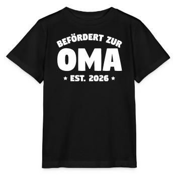 Promue grand-mère 2026 – Cadeau pour la future grand-mère - T-shirt bio MINI CREATOR Stanley/Stella Enfant - noir - Devant - Mikhail (115cm)