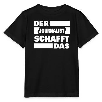 Journalist - Stanley/Stella Kinder T-Shirt MINI CREATOR  - Schwarz - Vorne - Mikhail (115cm)