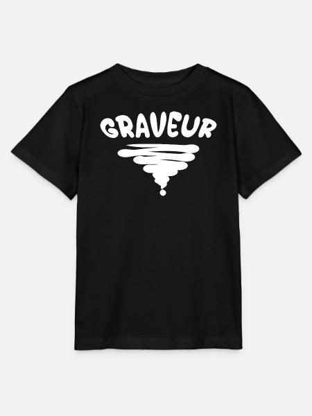 Graveur Wirbelemblem - Stanley/Stella Kinder T-Shirt MINI CREATOR - Schwarz